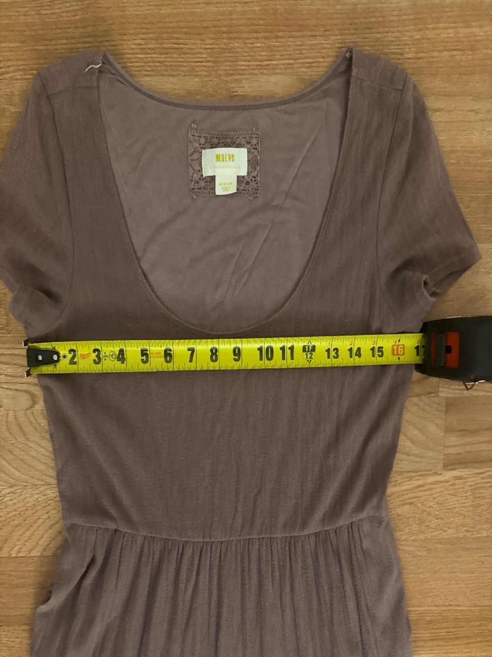Anthropologie Maeve Gillian Tiered Maxi Dress Size M Taupe Boho Peasant Cottage - Picture 5 of 7